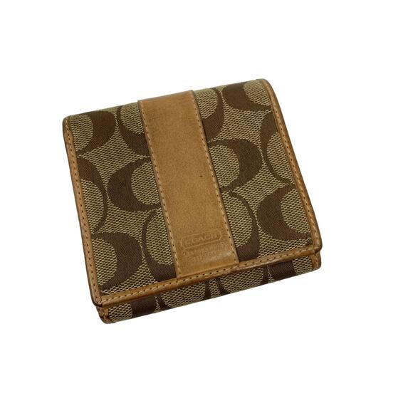Coach Women's Hampton Signature C Small Vintage Wallet Brown - Picture 1 of 4